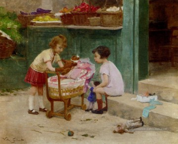 Le genre Favorite Teddy Bear Victor Gabriel Gilbert Peinture à l'huile
